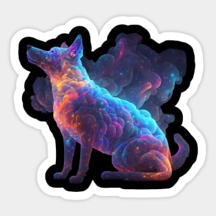 Dog in Space with unique Design Sticker